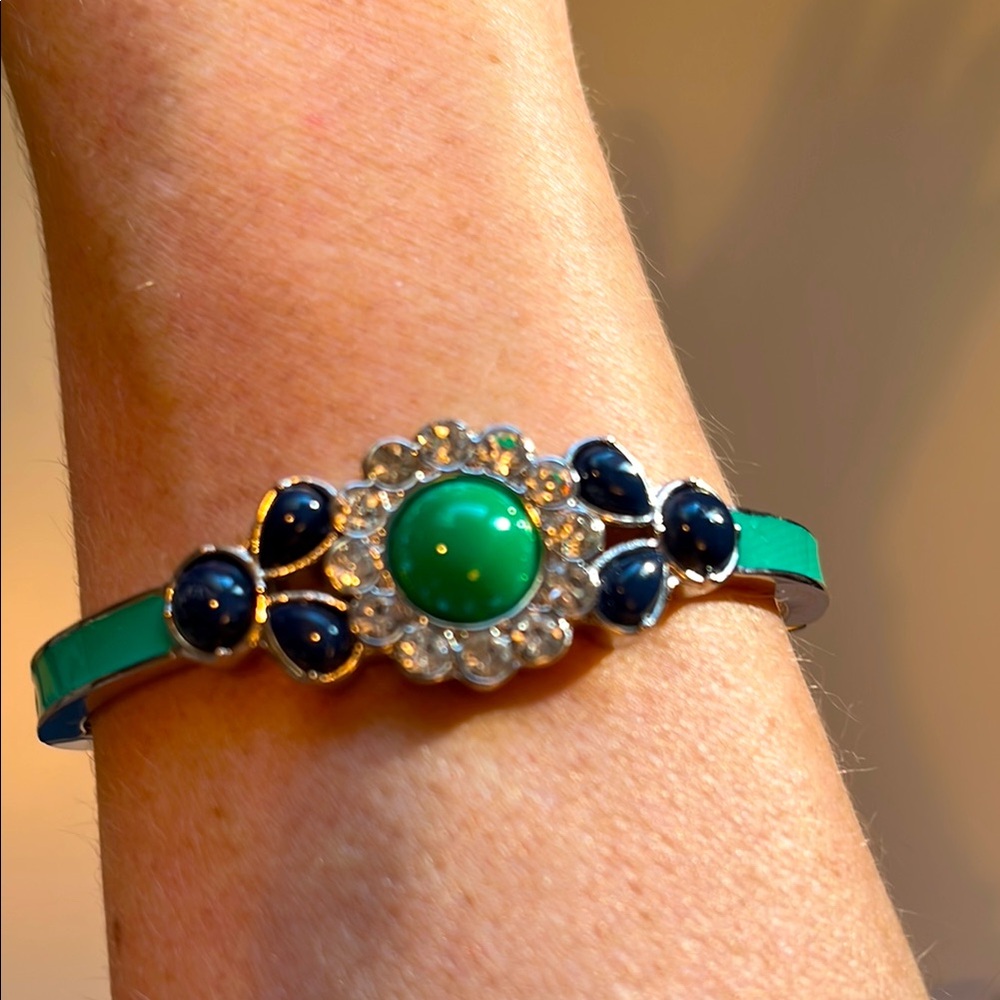 Elegant Lia Sophia Green and Blue Gemstone Bracelet
